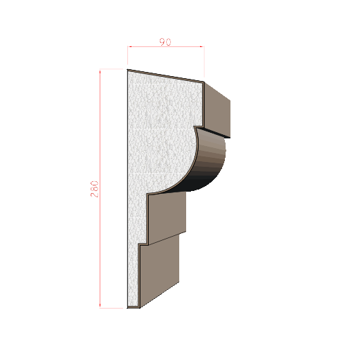 Průběžná římsa 280x90mm