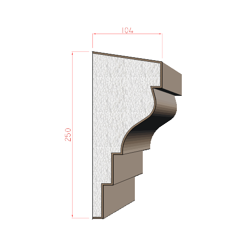 Průběžná římsa 250x104mm