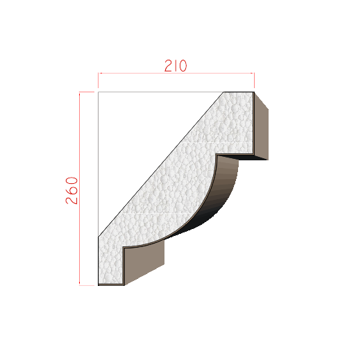 Podstřešní římsa 260x210mm