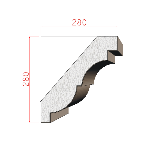 Podstřešní římsa 280x250mm