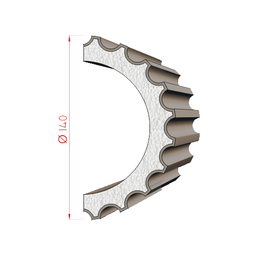 1/2 sloup Kanelurový ø 140mm