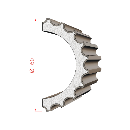 1/2 sloup Kanelurový ø 160mm